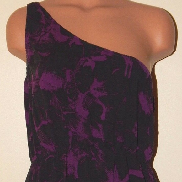 KIRRA Dress Clubwear One-shoulder Elastic Waist Abstract Women's L EUC - Picture 3 of 3